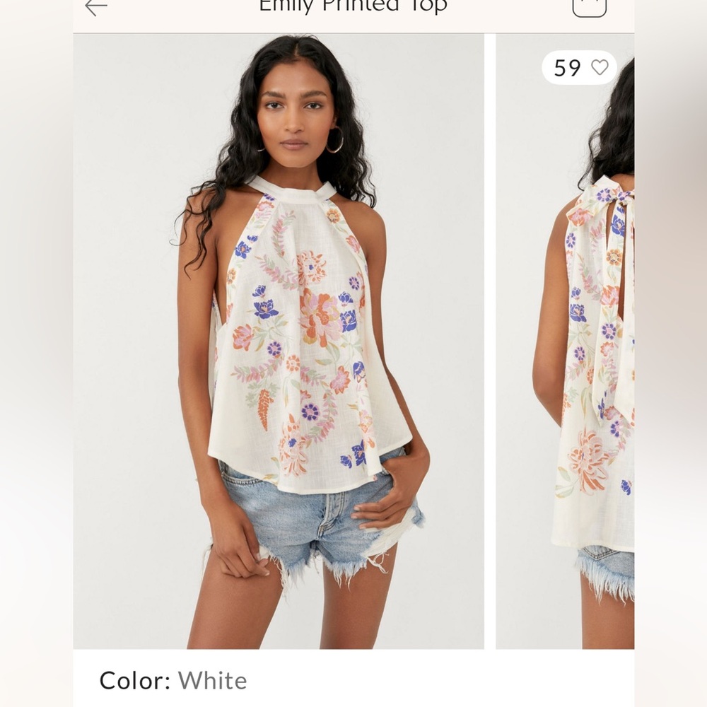 EUC Free People Emily Printed Top, XS - Picture 12 of 13